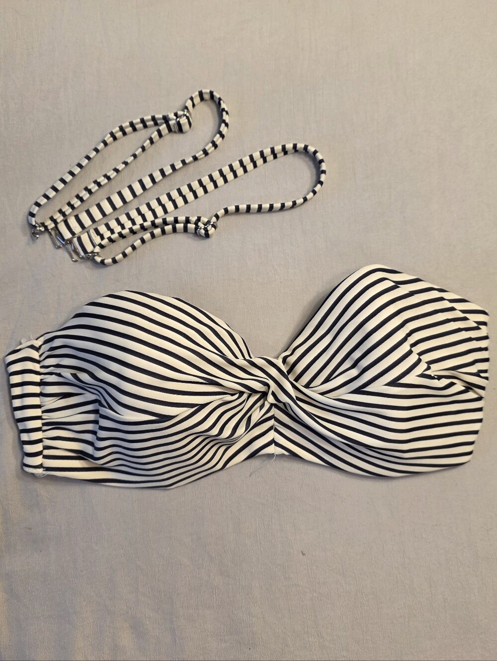 H&M Bikini Top Black and White Striped